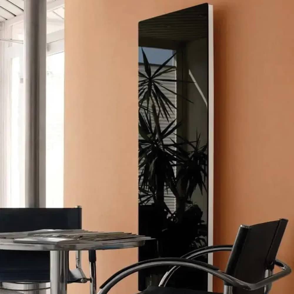 Our glass radiators are heat accumulators that radiate heat evenly without moving the air so avoiding temperature in layers & dust movement.