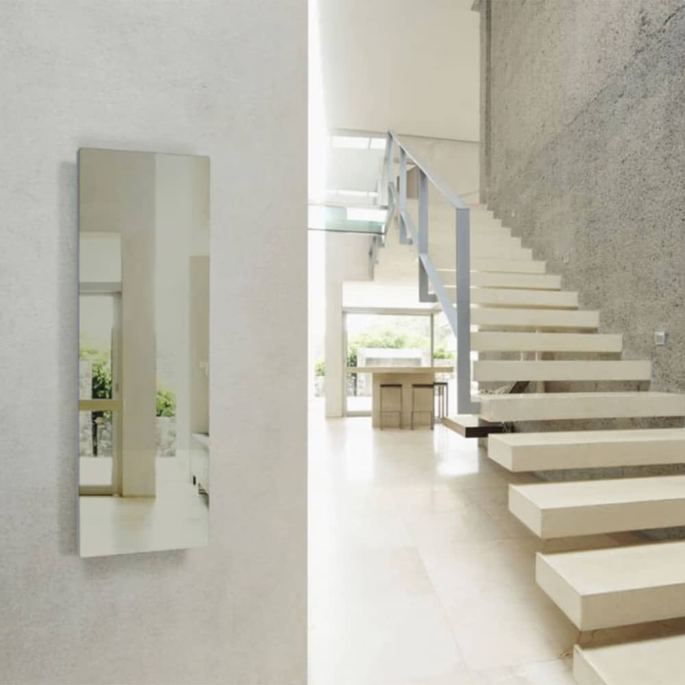 Our glass radiators are heat accumulators that radiate heat evenly without moving the air so avoiding temperature in layers & dust movement.