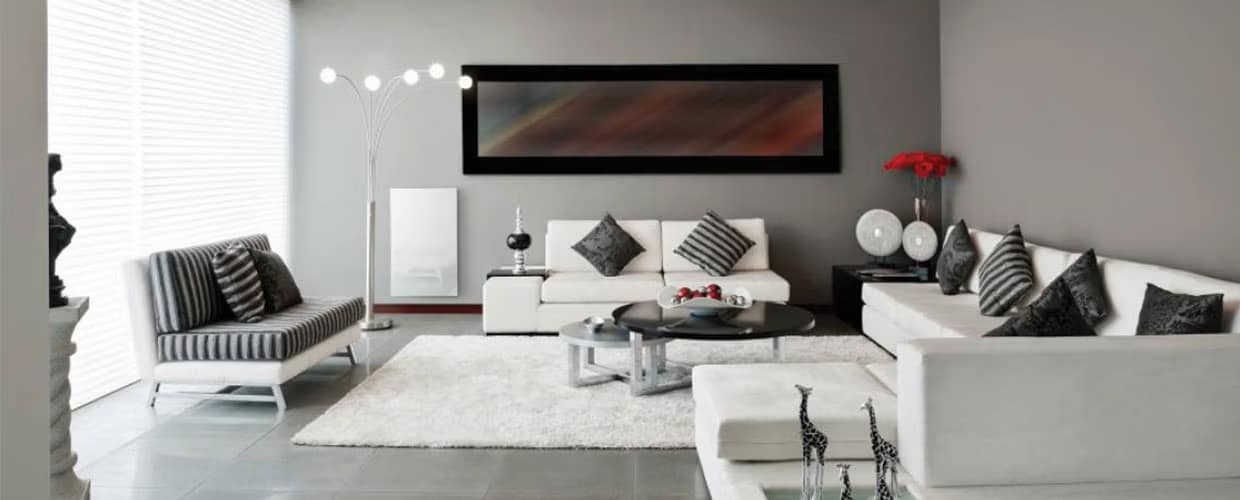 Our glass radiators are heat accumulators that radiate heat evenly without moving the air so avoiding temperature in layers & dust movement.