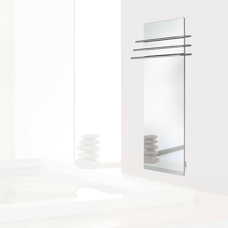 Our glass radiators are heat accumulators that radiate heat evenly without moving the air so avoiding temperature in layers & dust movement.
