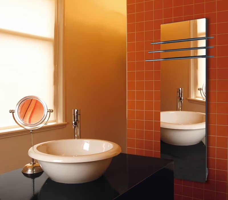 Our glass radiators are heat accumulators that radiate heat evenly without moving the air so avoiding temperature in layers & dust movement.