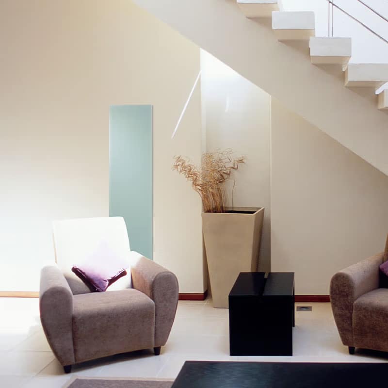 tall vertical radiator Our glass radiators are heat accumulators that radiate heat evenly without moving the air so avoiding temperature in layers & dust movement.