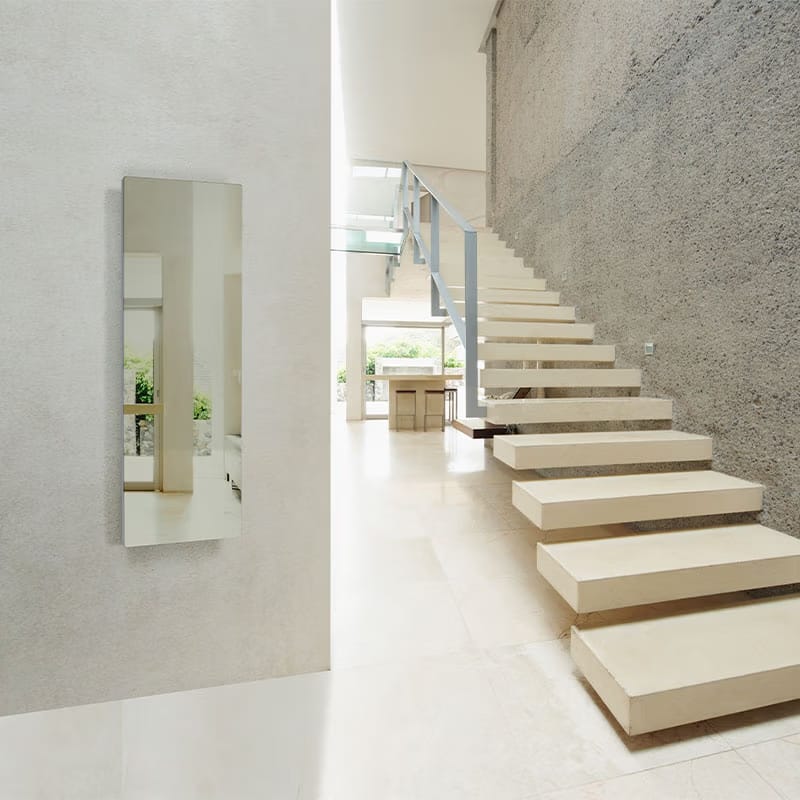tall vertical mirror Our glass radiators are heat accumulators that radiate heat evenly without moving the air so avoiding temperature in layers & dust movement.