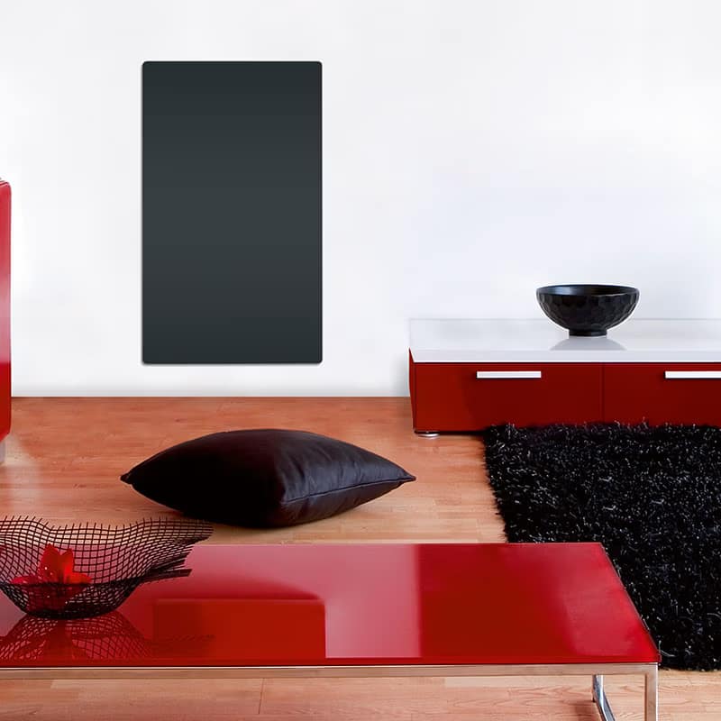 black matte electric radiator Our glass radiators are heat accumulators that radiate heat evenly without moving the air so avoiding temperature in layers & dust movement.